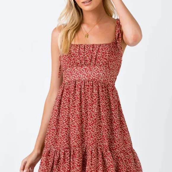 THE BONNIE MINI DRESS MAROON